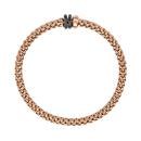 FOPE Solo Flex'it Armband mit drei Rondellen und schwarzem Pavébesatz - Bild 2