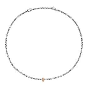 Weißgold, Halsschmuck, FOPE Eka Halskette mit Diamanten in Rautenfassung 73101CX_BB_B_XRX_043