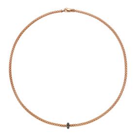 Roségold, Halsschmuck, FOPE Prima Halskette mit schwarzen Diamanten 74508CX_BN_R_X1X_043
