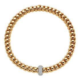Gelbgold, Halsschmuck, FOPE Luna Halskette mit Pavé Diamanten 52107CX_PB_G_XBX_040