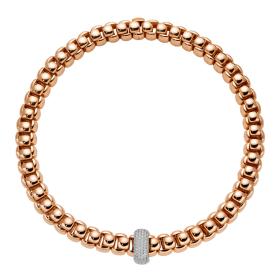 Roségold, Halsschmuck, FOPE Luna Halskette mit Pavé Diamanten 52107CX_PB_R_XBX_040