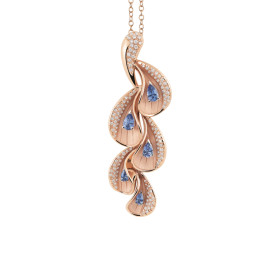         Roségold, Halsschmuck, Cammilli Moon Drops Anhänger mit Halskette GPE3488PT41