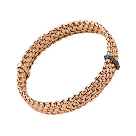 Roségold, Armschmuck, FOPE Panorama Flex'it Armband mit schwarzen Diamanten 58604BX_BN_R_X1X_0XS