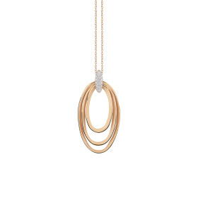Weißgold, Halsschmuck, Annamaria Cammilli Dune Chic Pavé Anhänger mit Halskette GPE3671PAVJ