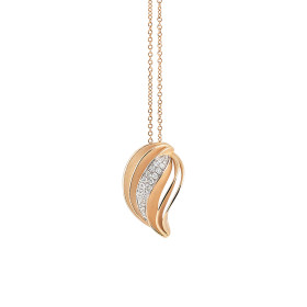 Roségold, Halsschmuck, Cammilli Velaa Pavé Anhänger mit Halskette, Ref: GPE3264J