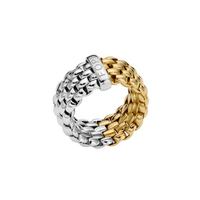 Gelbgold &amp; Weißgold, Ringe, FOPE Essentials zweifarbiger Flex'it Ring 07E04AX_XX_2_XBX_0XS