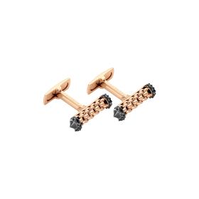 Roségold, Armschmuck, FOPE Solo Manschettenknöpfe mit schwarzen Diamanten 00506GX_BN_R_X3X_000
