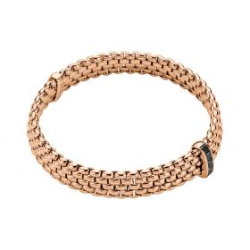 Roségold, Armschmuck, FOPE Panorama Flex'it Armband mit schwarzen Diamanten 52504BX_BN_R_XRX_0XS
