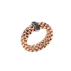 Weißgold, Ringe, FOPE Vendôme Flex'it Ring mit schwarzen Diamanten 55902AX_BN_R_X1X_00S