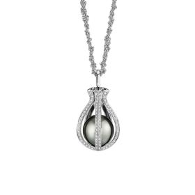 Weißgold, Halsschmuck, Gellner WAVE Collier mit Einhänger 5-24511-01