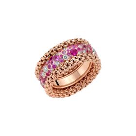 Roségold, Ringe, FOPE Bubble Ring mit Diamanten und rosa Saphiren 71208AX_P3_R_XBX_140