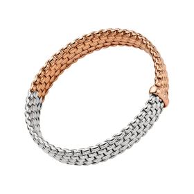 Weißgold, Armschmuck, FOPE Panorama Flex'it Armband mit zweifarbigem Geflecht 01M04B2_BB_1_XRX_0XS