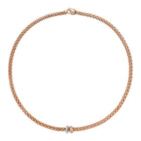 Weißgold, Halsschmuck, FOPE Solo Flex'it Collier mit Diamanten 62406CX_PB_R_BRX_043