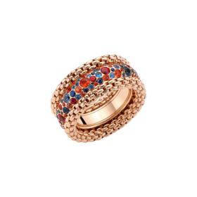 Roségold, Ringe, FOPE Bubble Ring mit mehrfarbigen Saphiren 71208AX_P5_R_XRX_140