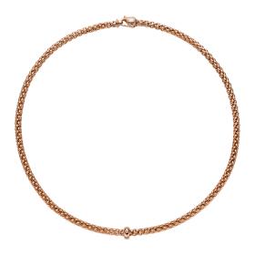 Roségold, Halsschmuck, FOPE Solo Halskette mit weißem Diamanten 62306CX_BB_R_XRX_043