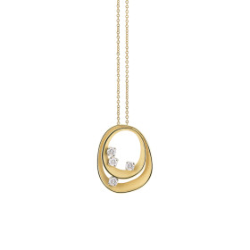 Gelbgold, Halsschmuck, Annamaria Cammilli Dune Loops Anhänger mit Halskette GPE3455U