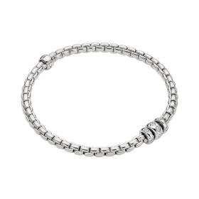 Weißgold, Armschmuck, FOPE Eka Flex'it Armband mit Diamanten in Rautenfassung 73101B3_PB_B_BBB_0XS