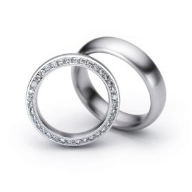 Platin, Ringe, Henrich & Denzel Acanto Trauringe P4239.55036-P1905.55000