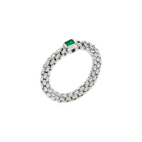 Weißgold, Ringe, FOPE Souls Flex'it Ring mit Smaragd 09E08AX_B6_B_XBX_0XS