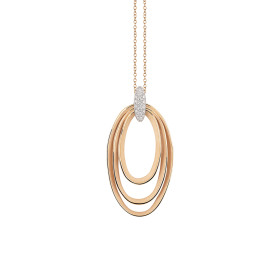         Roségold, Halsschmuck, Cammilli Dune Chic Pavé Anhänger mit Halskette GPE3671PAVJ