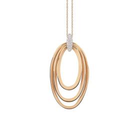 Roségold, Halsschmuck, Annamaria Cammilli Dune Chic Pavé Anhänger mit Halskette GPE3673PAVJ