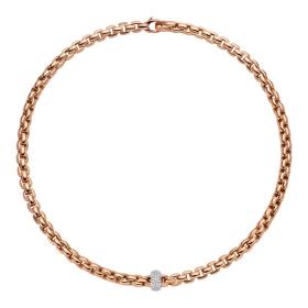 Weißgold, Halsschmuck, FOPE Eka Collier mit Pavébesatz 70705CX_PB_R_XBX_043