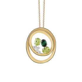 Gelbgold, Halsschmuck, Annamaria Cammilli Dune Solar Color Anhänger mit Halskette GPE3389UT14