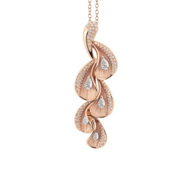         Roségold, Halsschmuck, Cammilli Moon Drops Anhänger mit Halskette GPE3488PT40