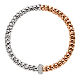 Weißgold, Halsschmuck, FOPE Luna zweifarbige Halskette mit Pavé Diamanten 52107C2_PB_1_XBX_040