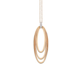 Weißgold, Halsschmuck, Annamaria Cammilli Dune Chic Pavé Anhänger mit Halskette GPE3675PAVJ
