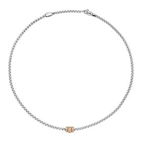Weißgold, Halsschmuck, FOPE Eka Halskette mit Diamanten in Rautenfassung 73101C3_PB_B_RRR_043