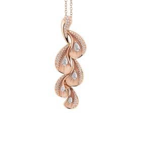 Roségold, Halsschmuck, Annamaria Cammilli Moon Drops Anhänger mit Halskette GPE3488PT40