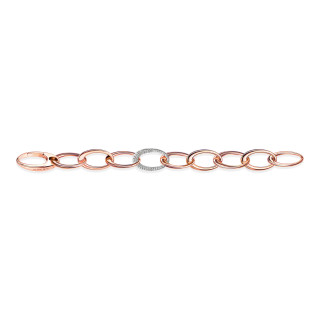 Roségold, Armschmuck, Emil Kraus Ellipse E170 Armband mit Diamantglied, Ref: 57.29.E170.D2W-21