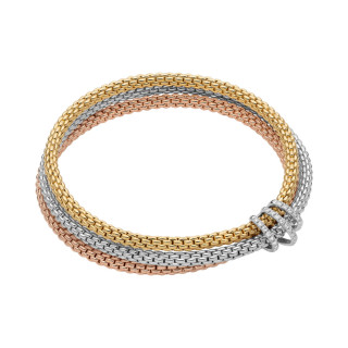 Gelbgold &amp;amp; Roségold &amp;amp; Weißgold, Armschmuck, FOPE Prima Flex'it Armband, Ref: 75108BX_PB_4_XBX_0XS