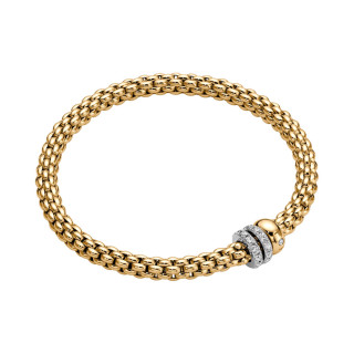 Gelbgold, Armschmuck, FOPE Eka Flex'it Armband mit Diamantpavé, Ref: 62506BX_PB_G_BBG_0XS