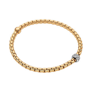 Gelbgold, Armschmuck, FOPE Eka Flex'it Armband mit Diamantpavé, Ref: 73301BX_PB_G_XBX_0XS