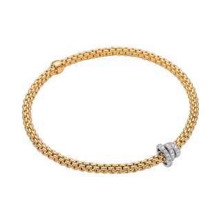 Gelbgold, Armschmuck, FOPE Eka Flex'it Armband mit Diamantpavé, Ref: 74408BX_PB_G_BBB_0XS