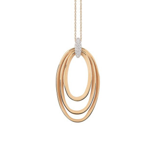 Roségold, Halsschmuck, Cammilli Dune Chic Pavé Anhänger mit Halskette, Ref: GPE3673PAVJ