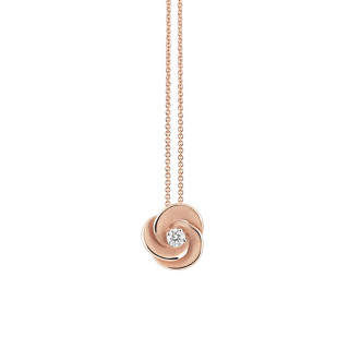Roségold, Halsschmuck, Cammilli Desert Rose Anhänger mit Halskette, Ref: GPE3234P