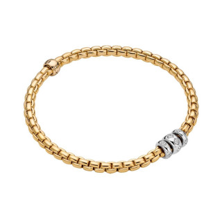 Gelbgold, Armschmuck, FOPE Eka Flex'it Armband mit Diamantpavé, Ref: 73101B3_PB_G_BBB_0XS