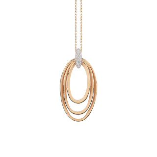 Roségold, Halsschmuck, Cammilli Dune Chic Pavé Anhänger mit Halskette, Ref: GPE3671PAVJ