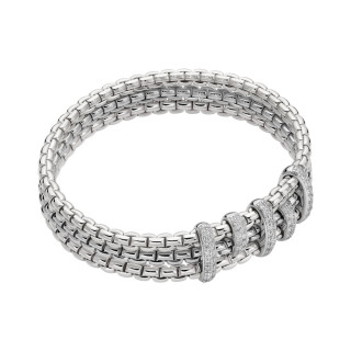 Weißgold, Armschmuck, FOPE Eka Flex'it Armband mit Diamantpavé, Ref: 75601BX_PB_B_XBX_0XS