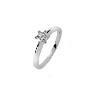 Weißgold, Ringe, Frank Trautz Damenring Solitaire, Ref: 1-06095-72-0008