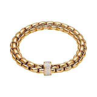 Gelbgold, Armschmuck, FOPE Eka Flex'it Armband mit Diamantpavé, Ref: 60411BX_PB_G_XGX_0XS