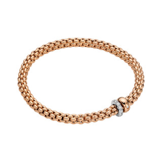Roségold, Armschmuck, FOPE Eka Flex'it Armband mit Diamantpavé, Ref: 62406BX_PB_R_BRX_0XS