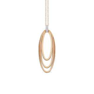 Roségold, Halsschmuck, Cammilli Dune Chic Pavé Anhänger mit Halskette, Ref: GPE3675PAVJ