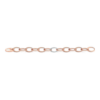 Roségold, Armschmuck, Emil Kraus Ellipse E121 Armband mit Diamantglied , Ref: 57.22.E121.D2W-21