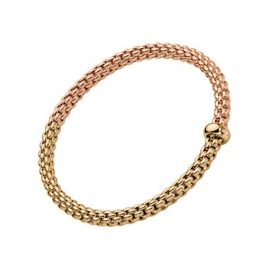 Armschmuck, Roségold, FOPE Solo Flex'it Armband mit zweifarbigem Geflecht