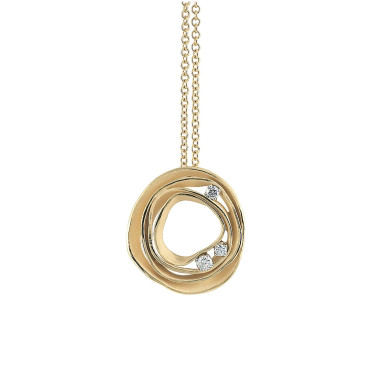         Gelbgold, Halsschmuck, Cammilli Dune Anhänger mit Halskette