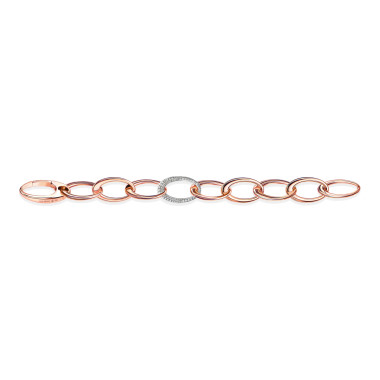         Roségold, Armschmuck, Emil Kraus Ellipse E170 Armband mit Diamantglied